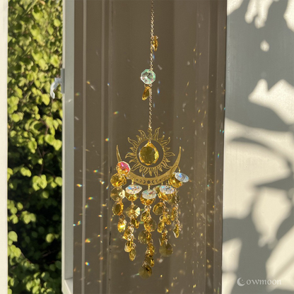 🌈Sunburst Crystal Light Catcher – Handmade Bohemian Style Light Catcher