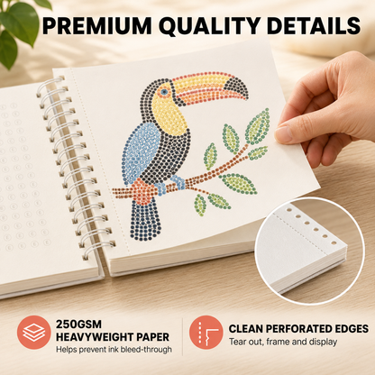 🎨Dot-By-Letter Mindful Coloring Kit - Stress Relief Dot Marker Art Set with 10 Vibrant Colors & 20 Hidden Scene