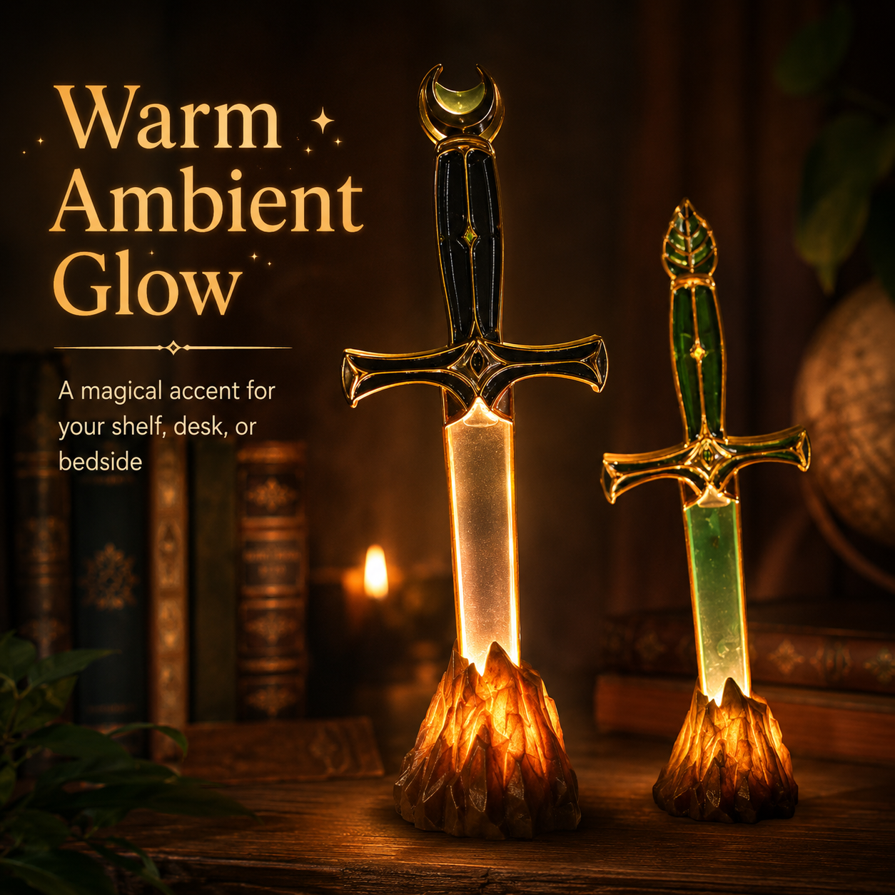 Enchanted Relic Glow Sword – Mystical Fantasy Light-Up Display Decor