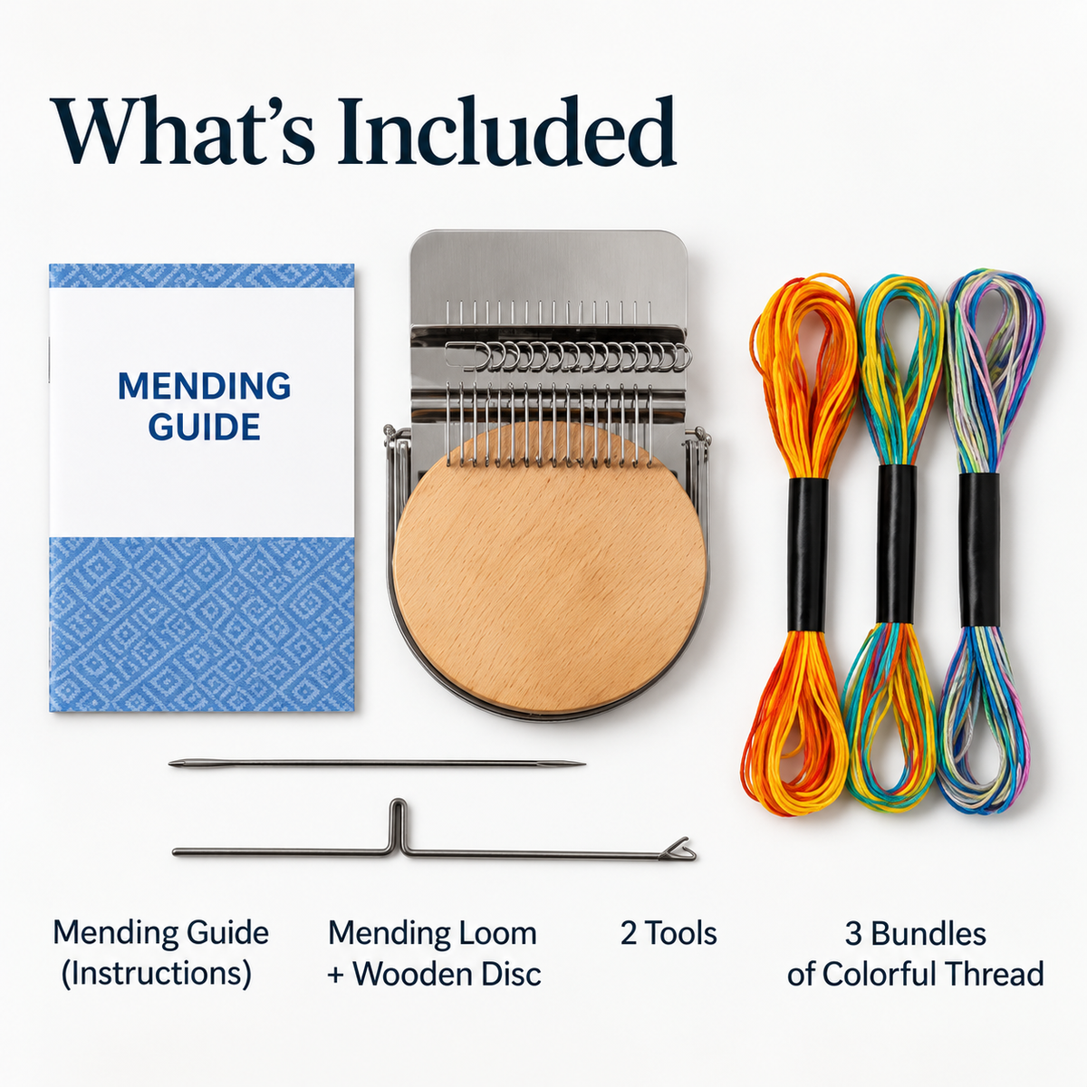 Visible Mending Loom Kit – Easy DIY Clothing Repair & Creative Darning Tool