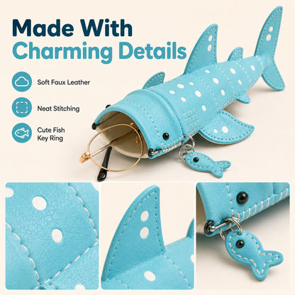 Cute Shark Wide-Mouth Glasses Case