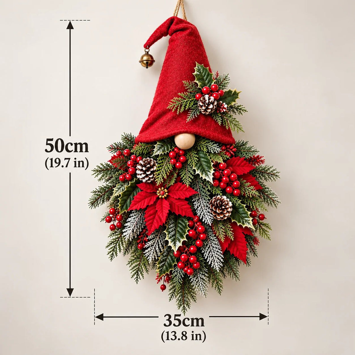 🎄🧙‍♂️ Christmas Evergreen Gnome Door Hanger