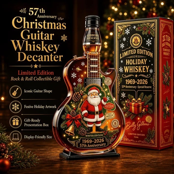 Rockin’ Christmas Guitar Collector Display – 1969‑2026 Anniversary Edition