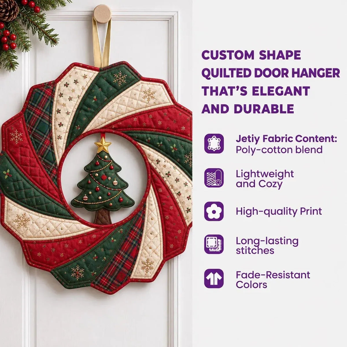 Rustic Fall Pumpkin Custom Shape Quilted Door Hanger GFTOTP21501
