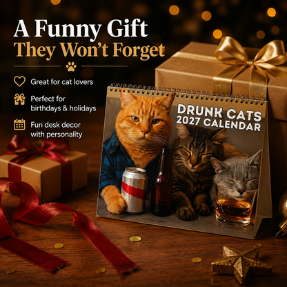 🔥Last Day 50% OFF 🍺🐱Drunk Cats 2027 Calendar