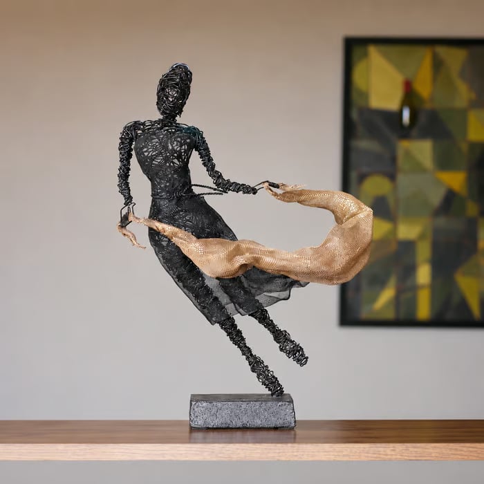 ✨Wire Female Ballet Sculpture | Unique Handcrafted Art Ornament, Elegant Decor for Living Room & Art Lovers