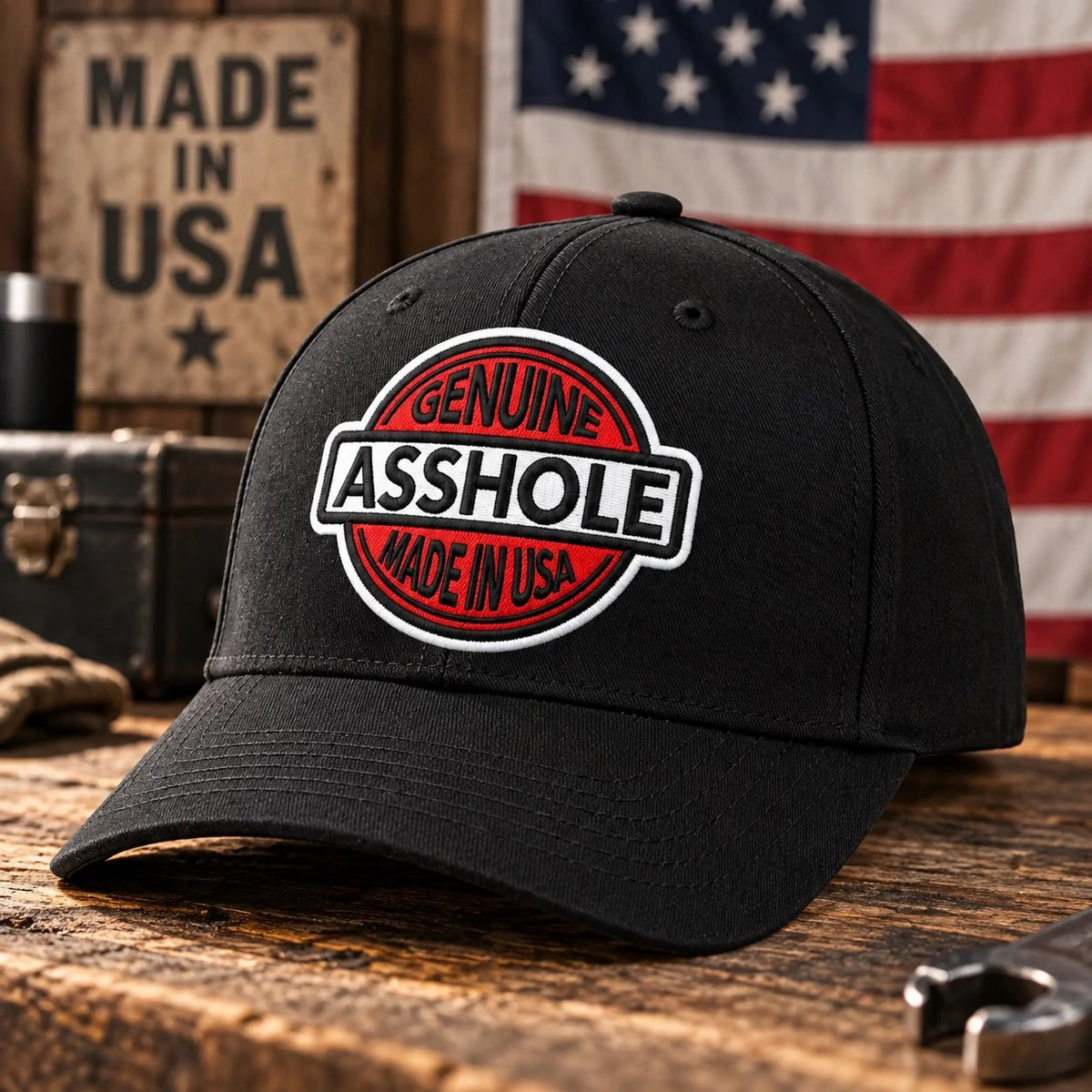 Genuine Asshole Hat | Funny Embroidered Attitude Cap-Made by Jim