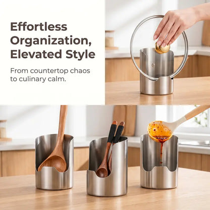 🍴✨ Sleek Stainless Steel Kitchen Utensil Holder – Durable, Rust-Resistant & Easy-Clean Storage