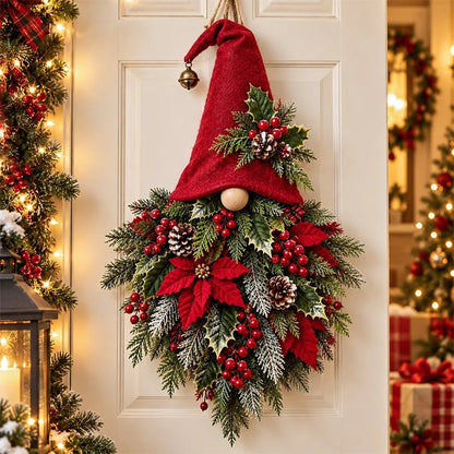 🎄🧙‍♂️ Christmas Evergreen Gnome Door Hanger