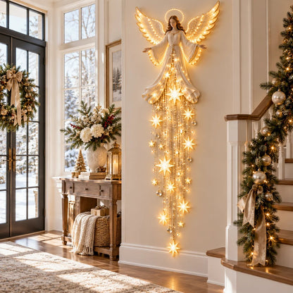 ✨🔥 Angel Blessing Starfall Wall Light™ – Heavenly Christmas Wall Decor