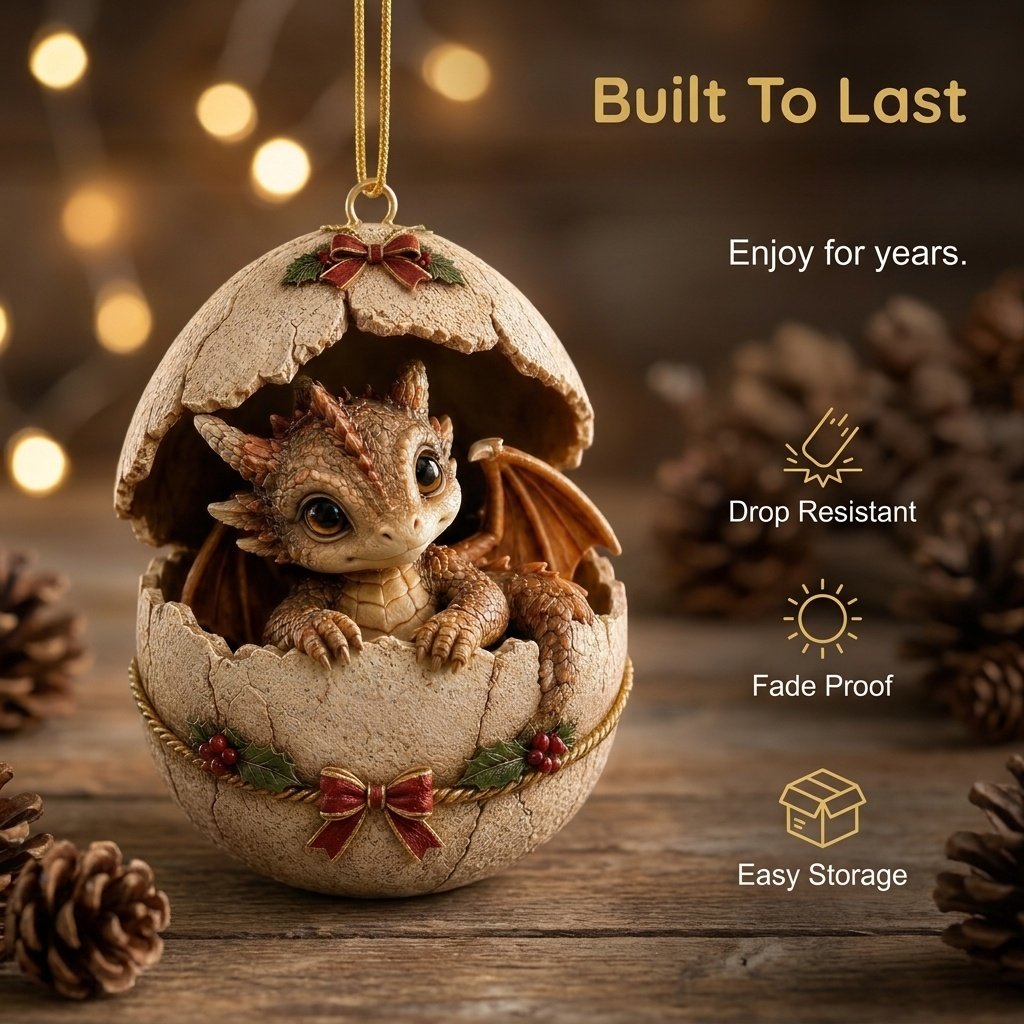 🐉🔥 Legendary Dragon Hatchling Egg Ornament
