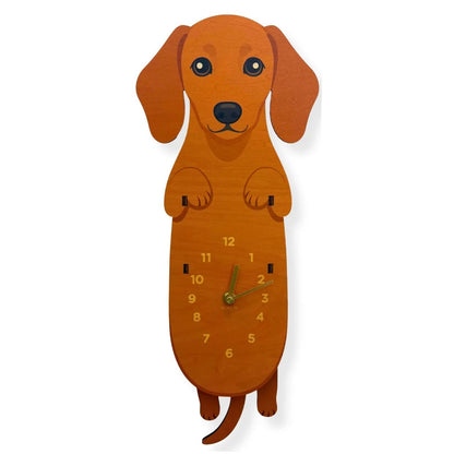 Swing Tail Dachshund Wooden Wall Clock 🐶