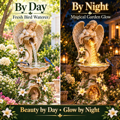 ☀️ Solar Angel Starlight Bird Waterer™🪽 – Lighted Garden Birdbath & Outdoor Decor