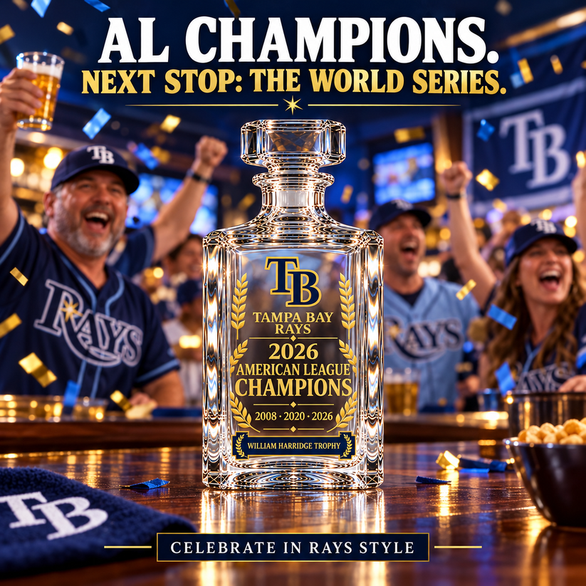 Tampa Bay Rays 2026 American League Champions Collectible Decanter – 2008 · 2020 · 2026