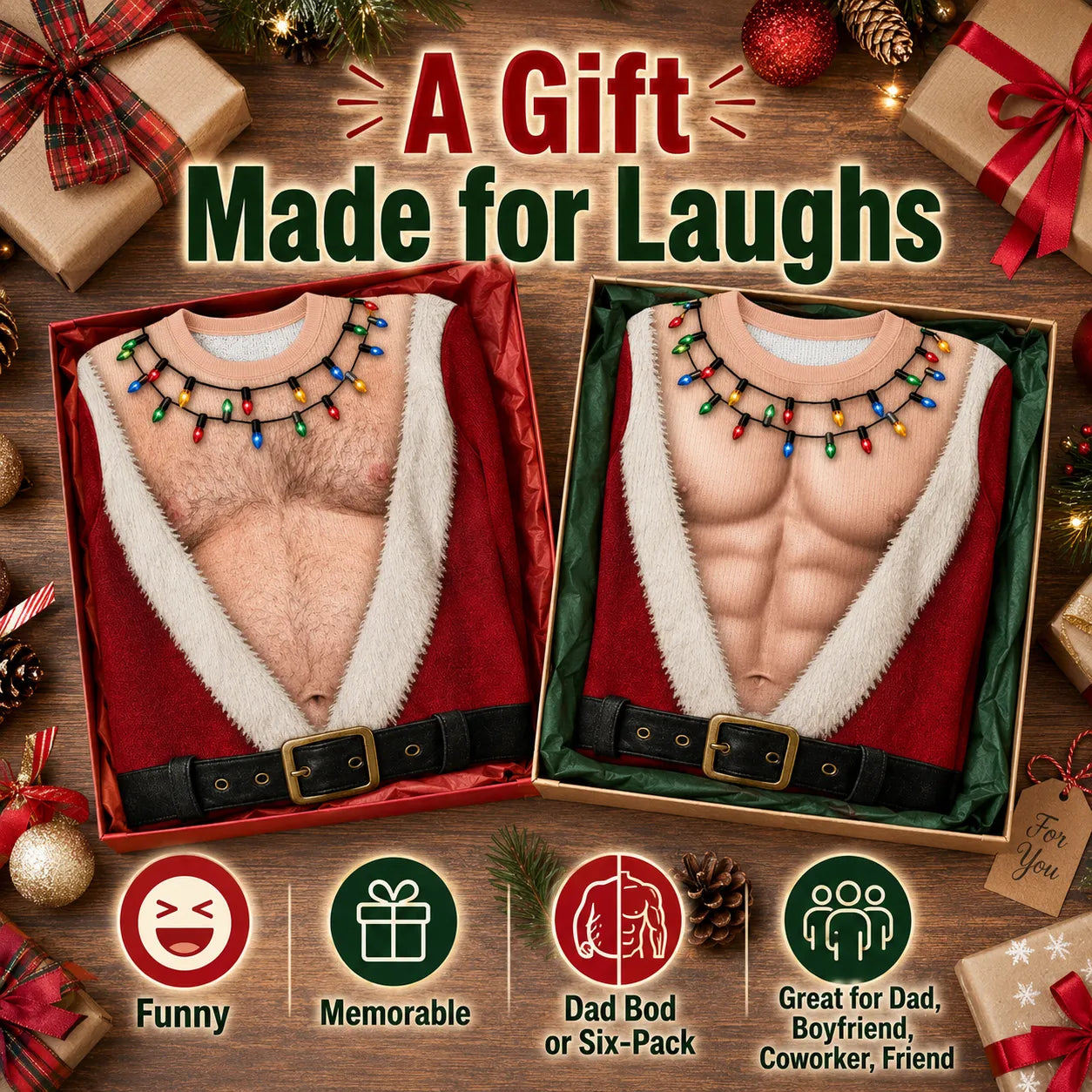 🎅😂 Funny Santa Body Christmas Sweatshirt — Wear the Laughs & Steal the Holiday Show! 🎄🔥