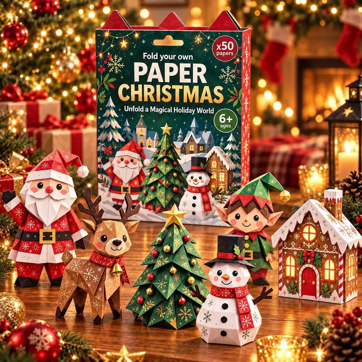 🎄✨ Create Your Own Christmas Magic – Easy 3D Layered Paper Craft Kit for Beginners