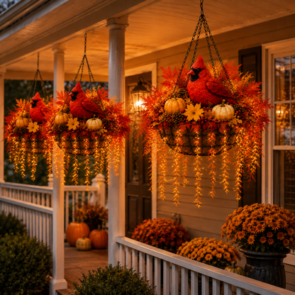 ❤️🍂Fall Animal Hanging Basket Collection：Cardinal / Deer / Fox / Squirrel