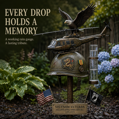 🚁Vietnam Veteran Memorial Rain Gauge🎁