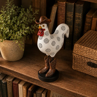 Vintage Cowboy Rooster Sculpture