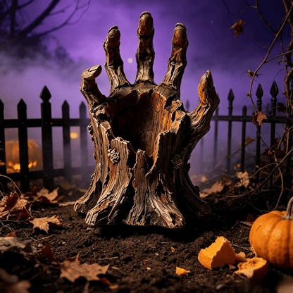 🎃🖐️ Creepy Graveyard Hand Stake – Rustic Halloween Garden & Planter Decor