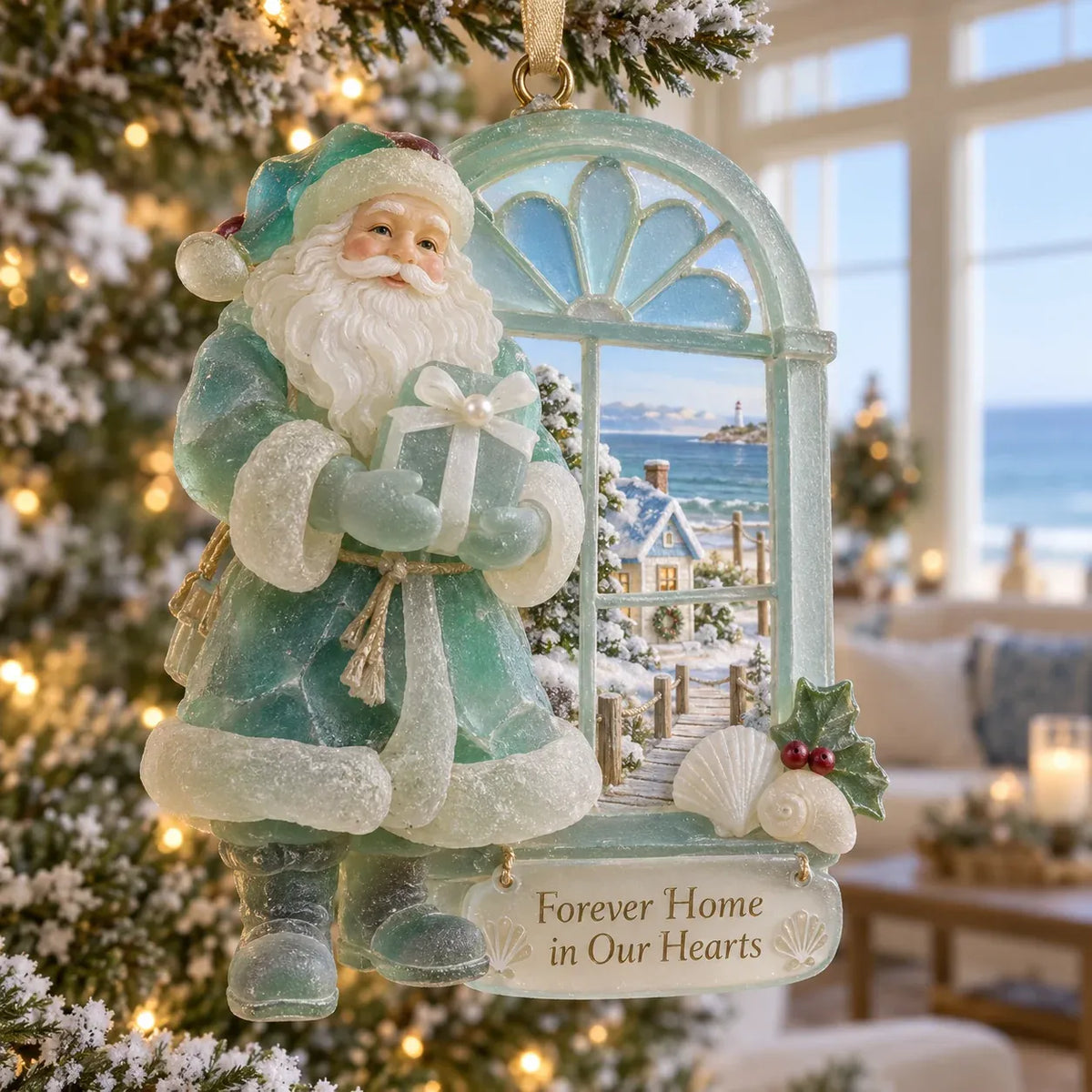 🎄Coastal Santa Christmas Ornament