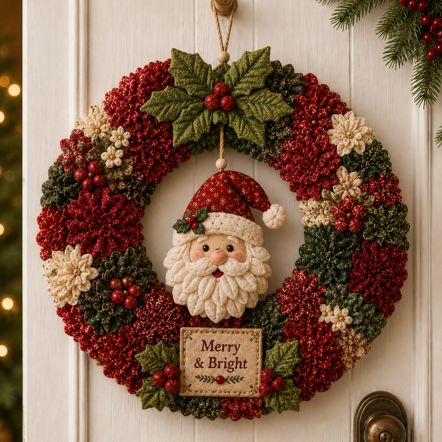 Merry Santa Christmas wreath