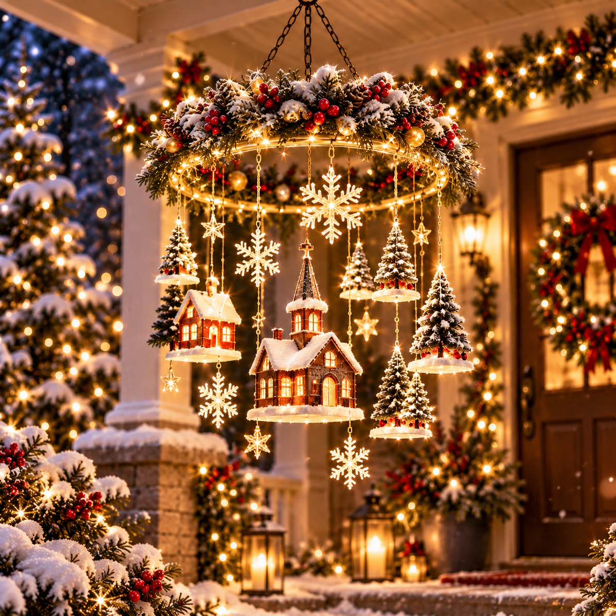 ✨ Holiday Hanging Light – Illuminated Christmas Garden & Porch Décor