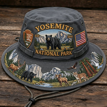 🏞️🐻 -Yosemite National Park Adventure Boonie Hat– Carry the Spirit of the Wild