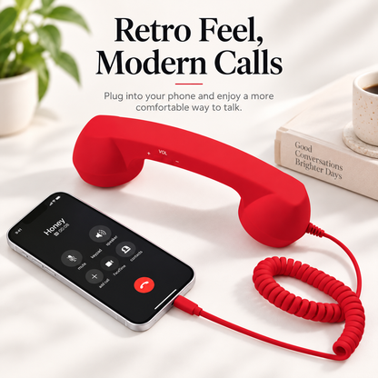 📞Vintage Select Bluetooth Phone Handset - Wireless/Wired and USB Phone Receiver for Comfortable Calls, Bluetooth/Type-c Port📞