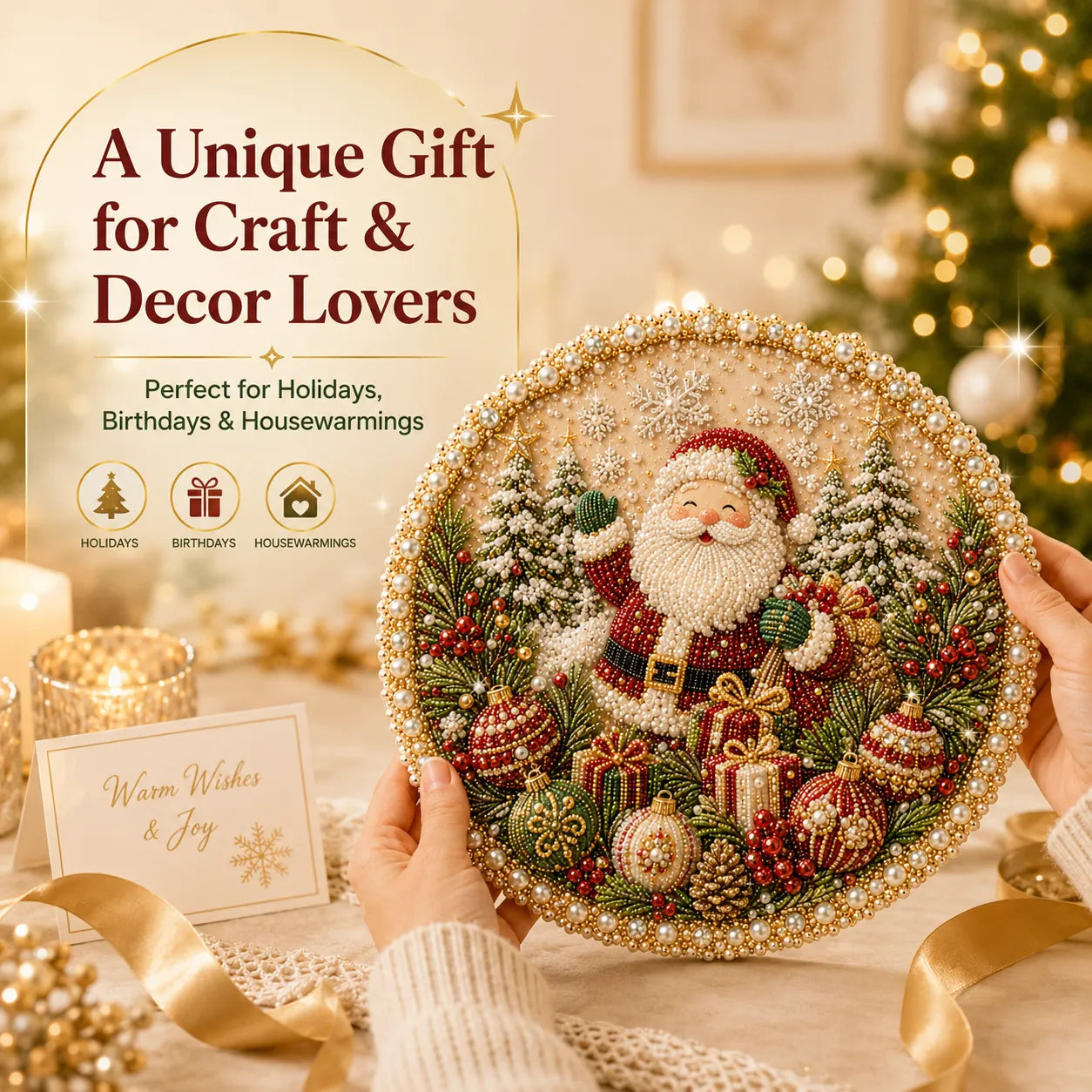🌸🌻🍂🎄 LAST DAY 49% OFF – ✨ Four Seasons & Holiday Pearl Art Hanging Wreath Kit | Luxury Flocked Canvas with Scratch-Resistant Non-Fading Pearl Beads DIY Handmade Seasonal Decor 💎