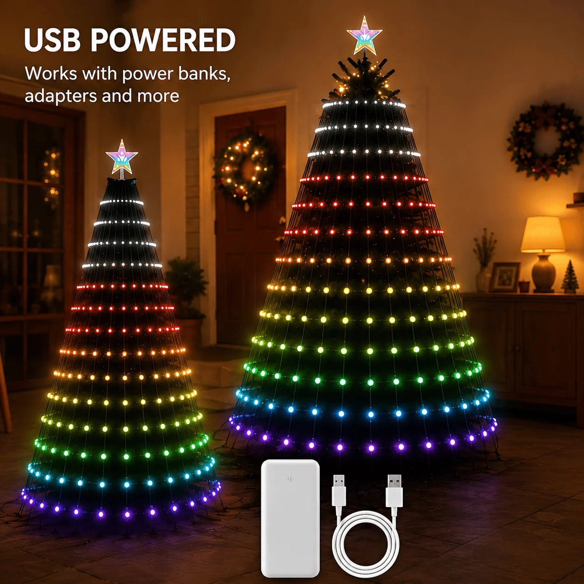 App‑Controlled Christmas Tree Light String, DIY Programmable Music Sync Fairy Lights | Create Custom Holiday Lighting Displays