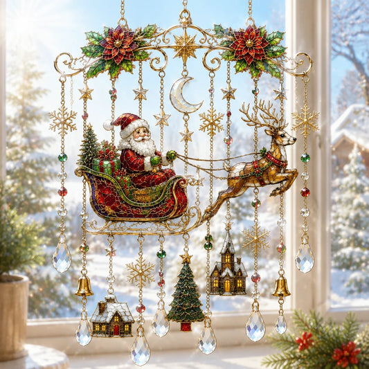 🔥Last Day BUY 3 GET 1 FREE-Handmade Christmas Stained Glass Window Hanging