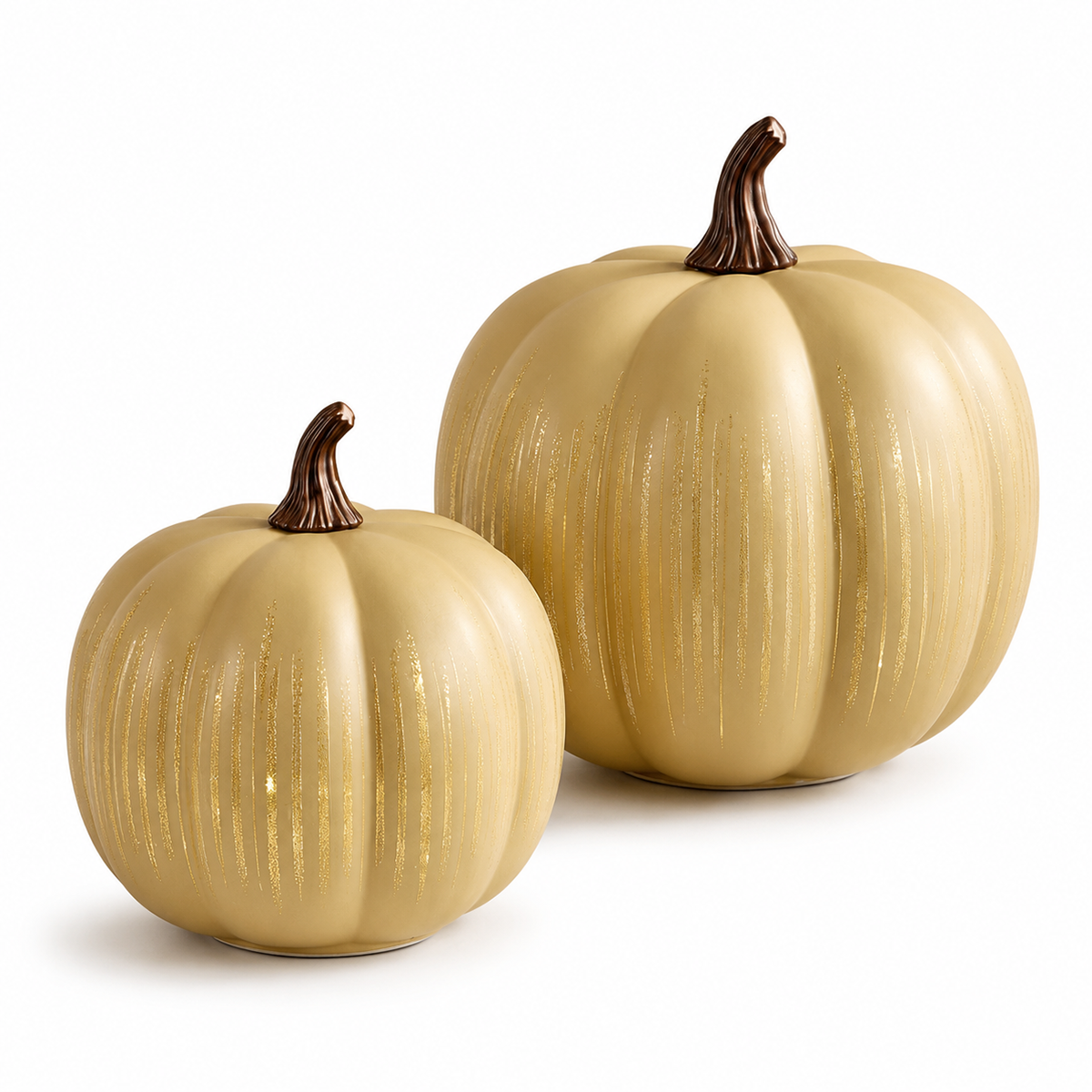 Lighted Starry Night Glass Pumpkin Set
