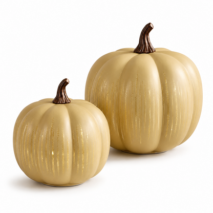 Lighted Starry Night Glass Pumpkin Set