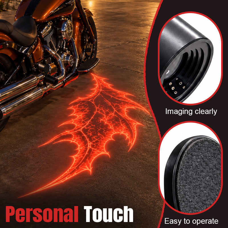 🏍️ Motorcycle Red Devil Wing Ground Projection Lights – 1 Pair of Gothic LED Styling Lights for Night Displays 🔴🦇