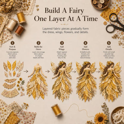 🧚‍♀️🌸 Premium Fairy Patchwork DIY Kit | Handmade Fantasy Wall Decor ✨