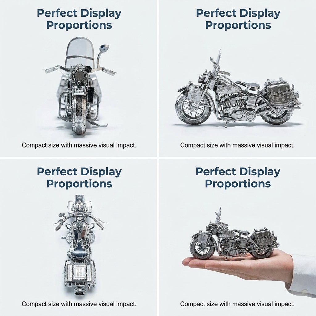 Silver Motorcycle 3D Metal Assembly Puzzle