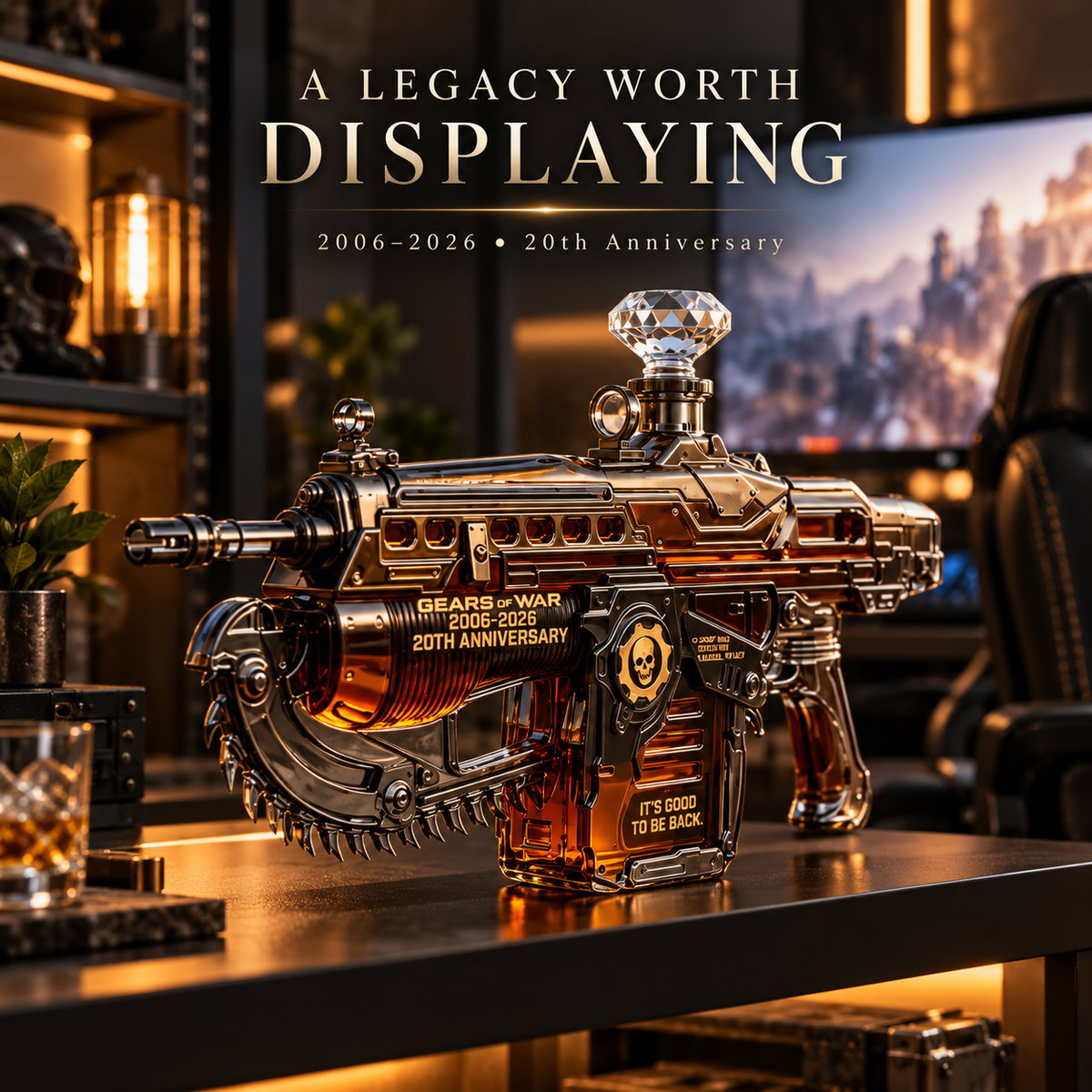 Gears of War 2006–2026 20th Anniversary Whiskey Bottle