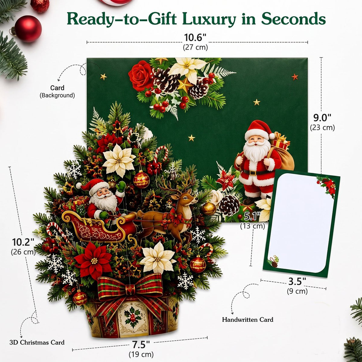 🌲 Pop-Up Christmas Tree Card ✨ Turns Into Freestanding Festive Table Decor