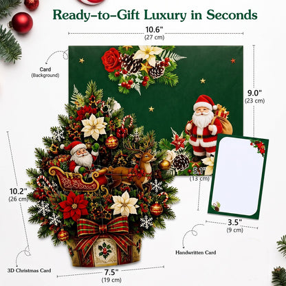 🌲 Pop-Up Christmas Tree Card ✨ Turns Into Freestanding Festive Table Decor