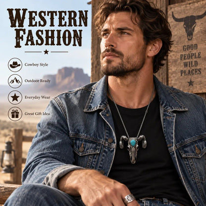 🐐 ✨ Western Skull Pendant Necklace & Belt Clip(📦Buy 2 Free Shipping)