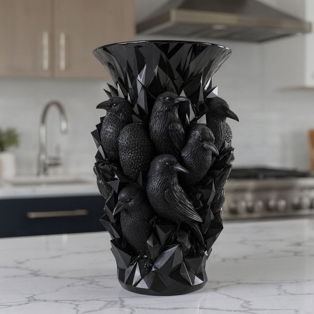 💀💎 Crystal Skull Vase – Where Darkness Meets Elegance
