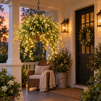 ✨ Blooming Fairy Light Hanging Basket