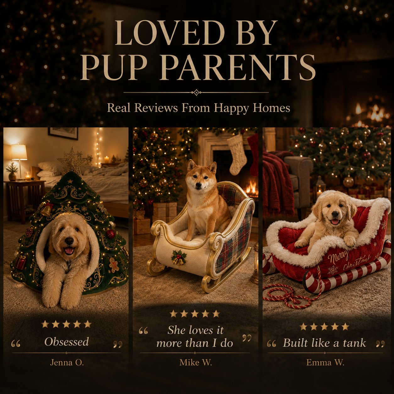 🎄 Santa Paws Christmas Dog Beds – Cozy Festive Sleigh & Holiday Pet Beds