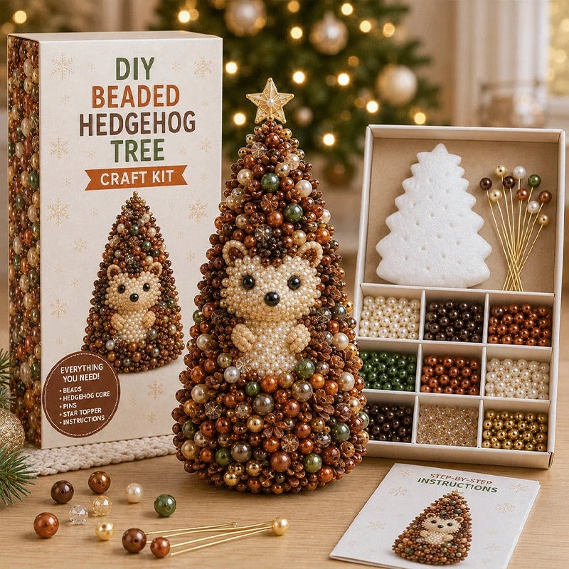 🔥HOT SALE 49% OFF🎁 🐾 Animal-Themed Beaded Christmas Tree DIY Kit🦊