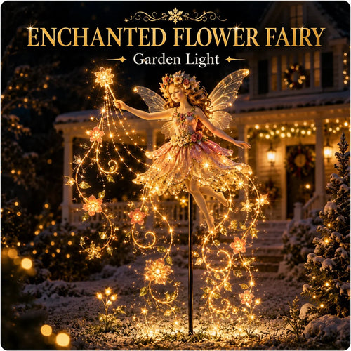 🔥✨ Enchanted Flower Fairy Solar Garden Light – Magical Glowing Outdoor Christmas Yard Decor 🧚🌸