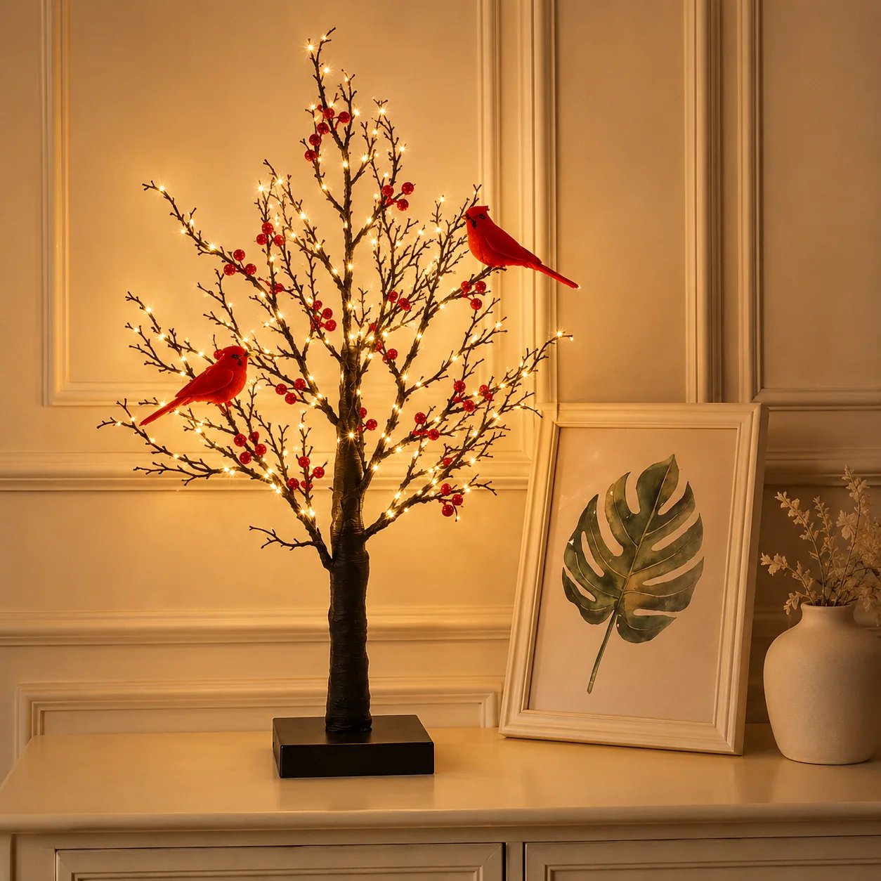 🎉✨ 2026 Vintage Glowing Cardinal Tree