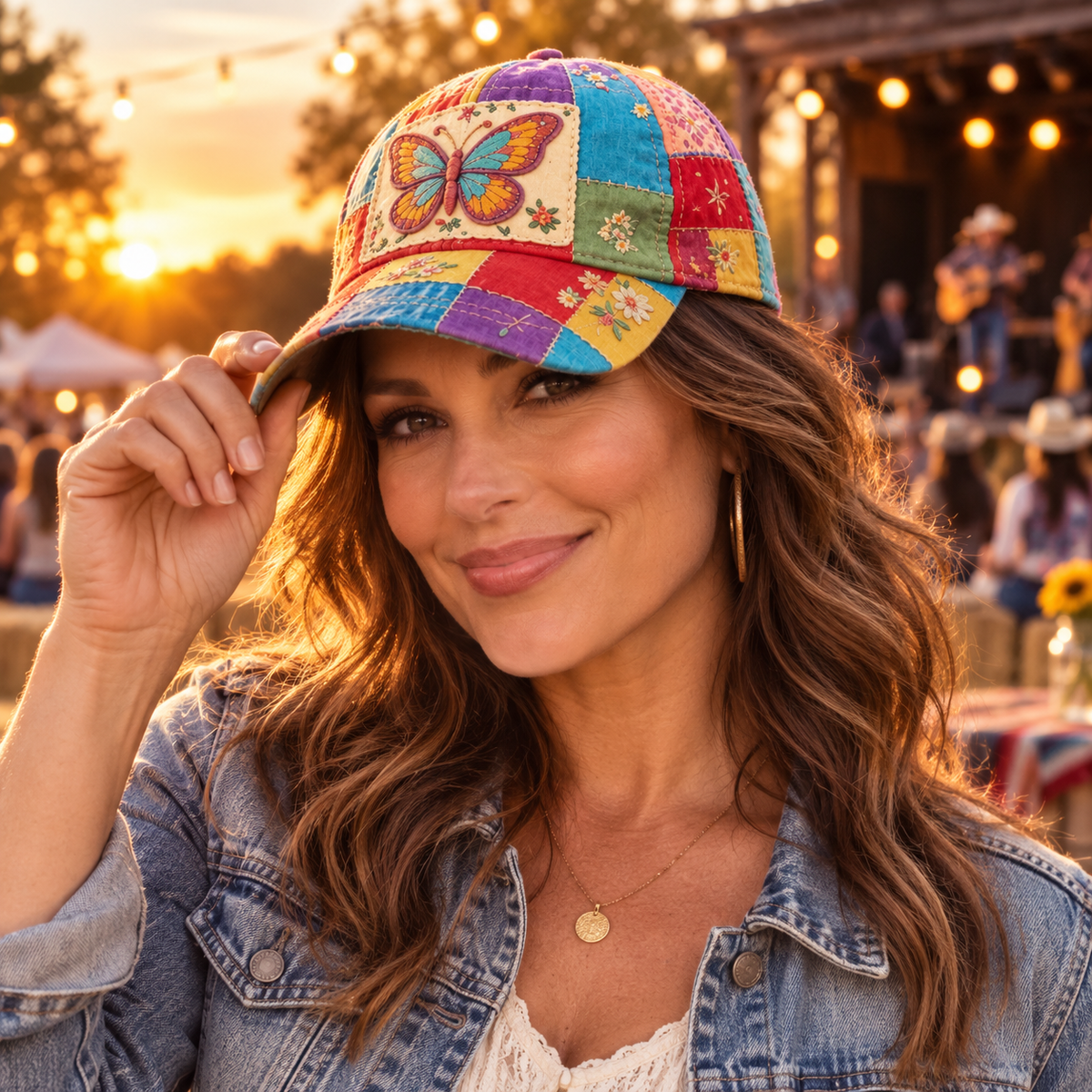 🎁 Coat of Many Colors — Country Queen Butterfly Cap