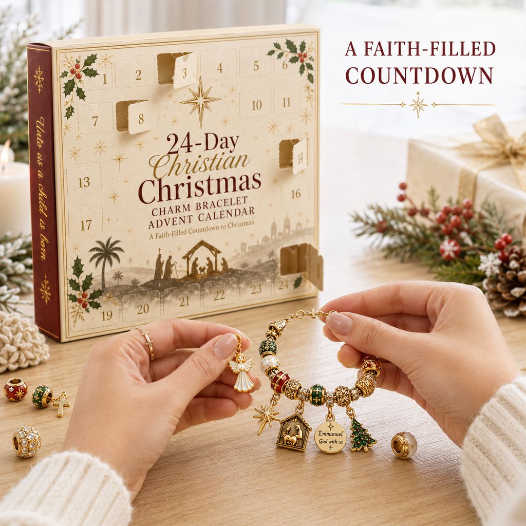 🔥Flash sale 49% OFF - 24-Day Christian Christmas Charm Bracelet Advent Calendar