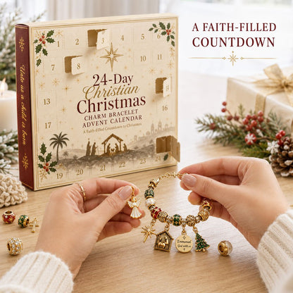 🔥Flash sale 49% OFF - 24-Day Christian Christmas Charm Bracelet Advent Calendar